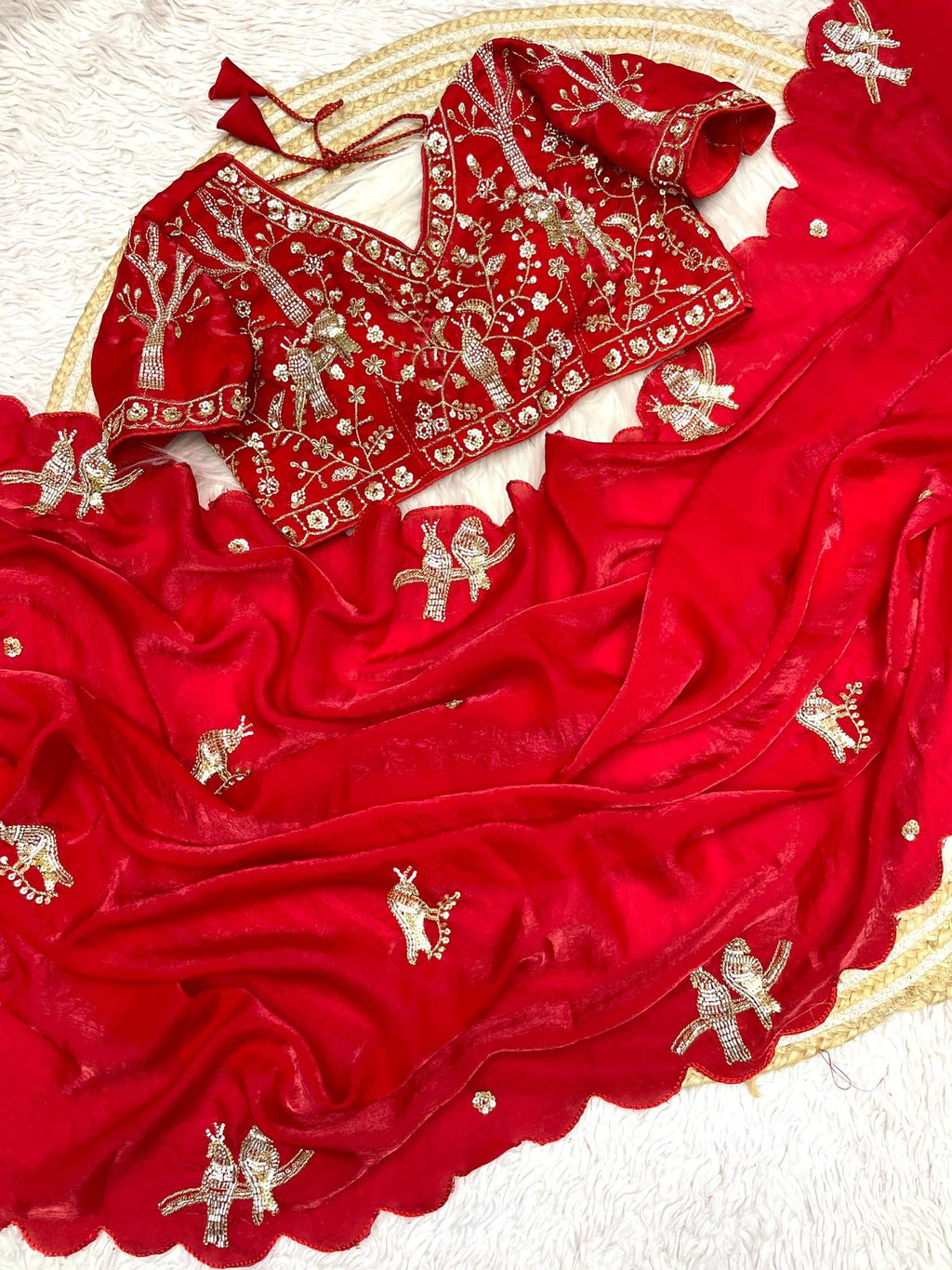 RCS-06 Red Blouse size 38 with extra margin u can use up 42