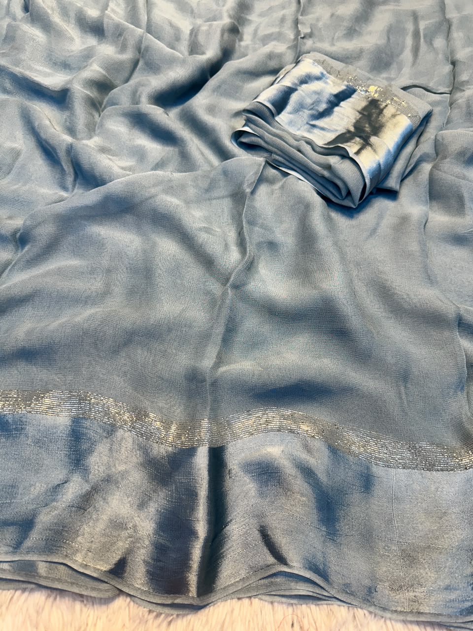 RCS -159 Light Sky blue Unstitched blouse