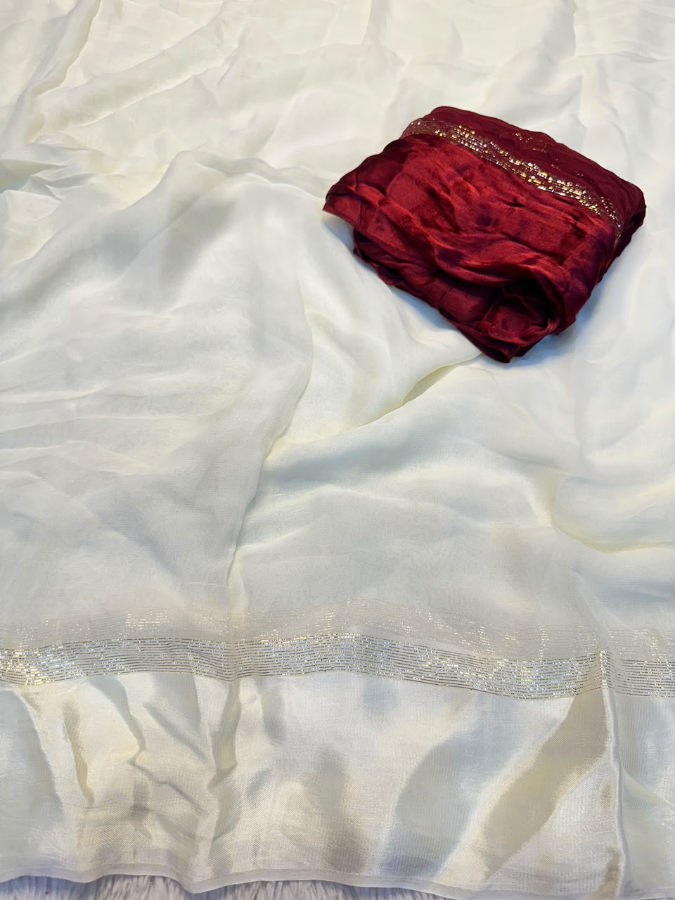 RCS -159 White Unstitched blouse