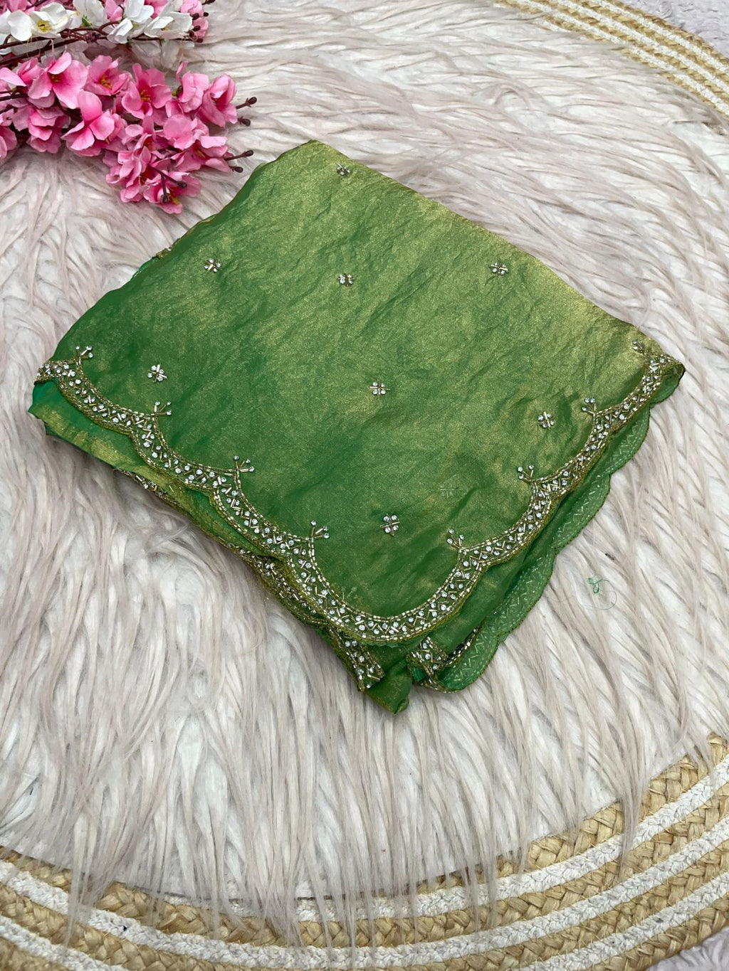 RCS-018 Green Unstitched blouse