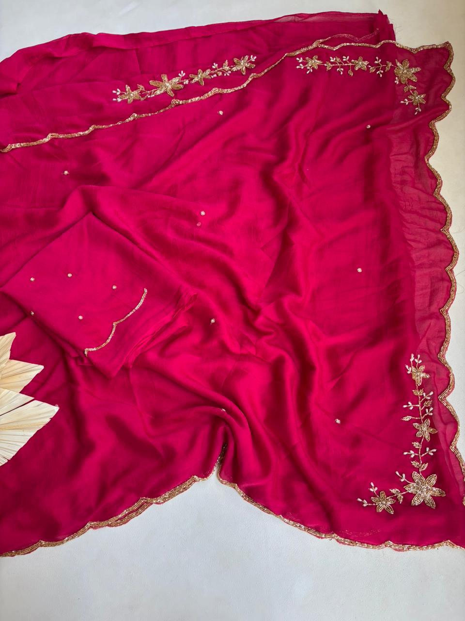 RCS-147 Pink Unstitched blouse
