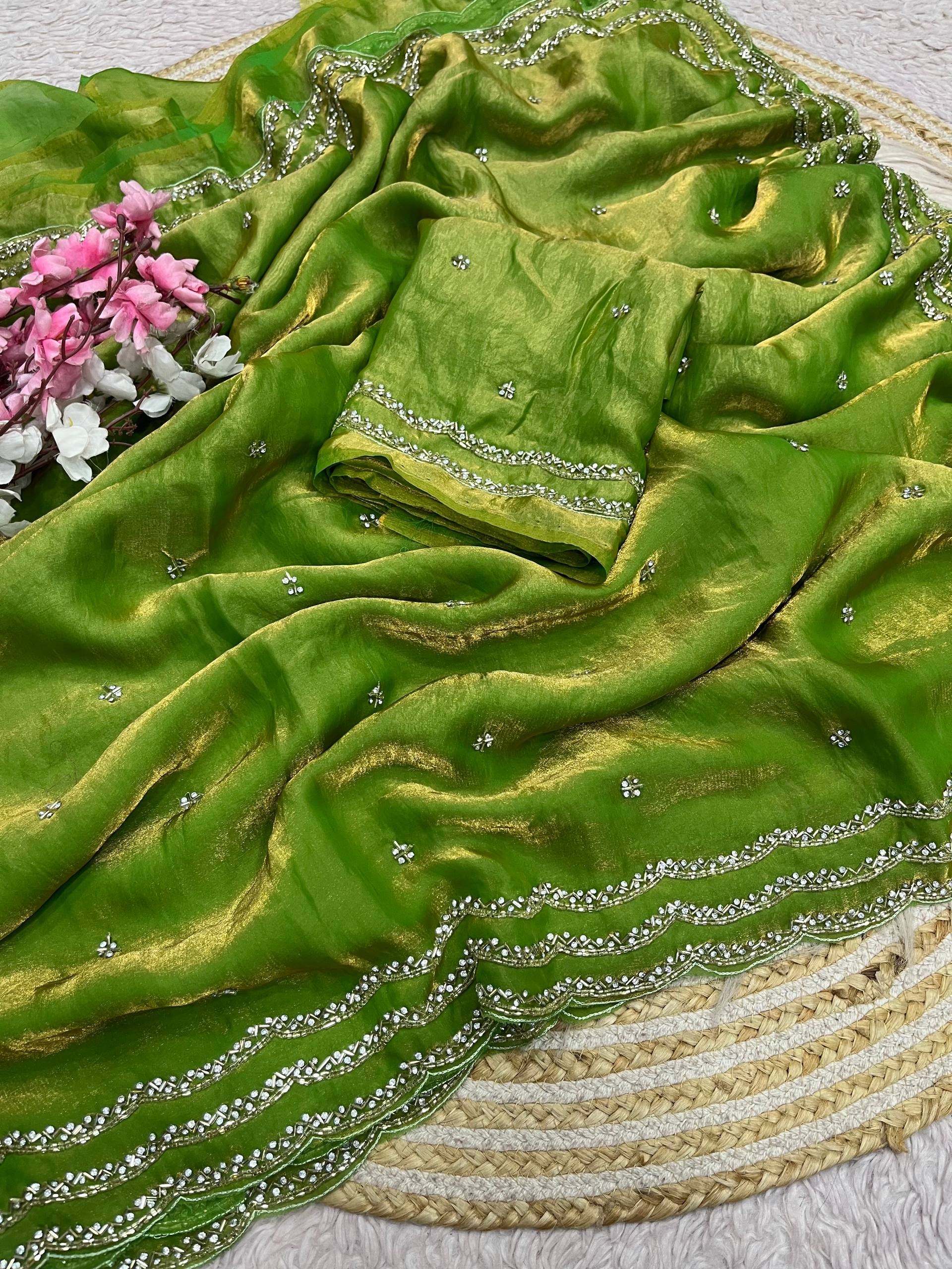 RCS-200 Green Unstitched blouse