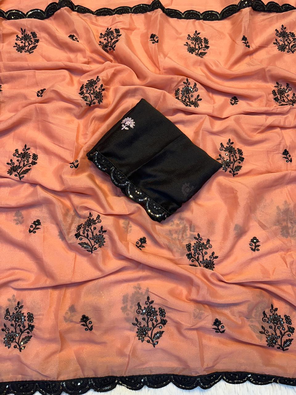 RCS-153 Light orange Unstitched blouse