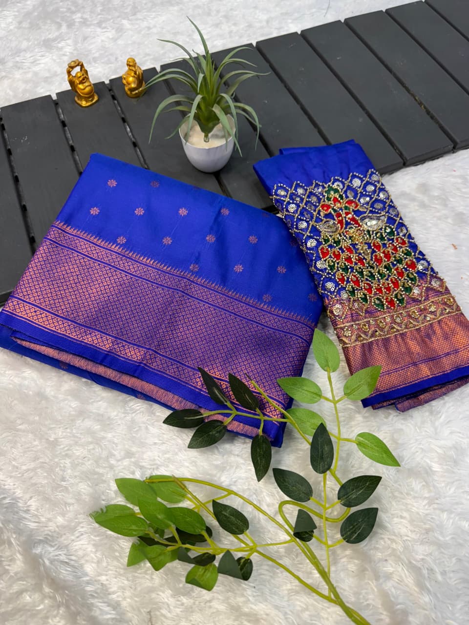 RCS-011 Blue Unstitched blouse