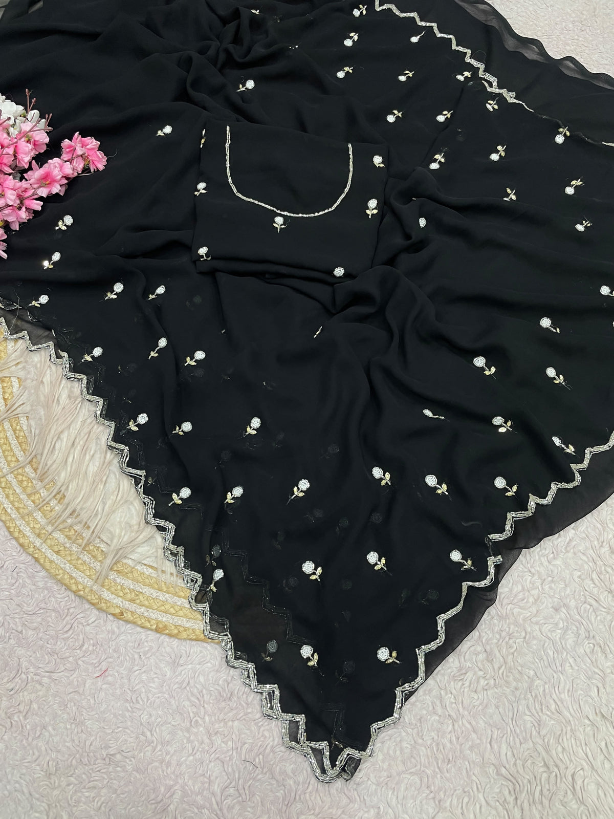 RCS -225 Black Unstitched blouse