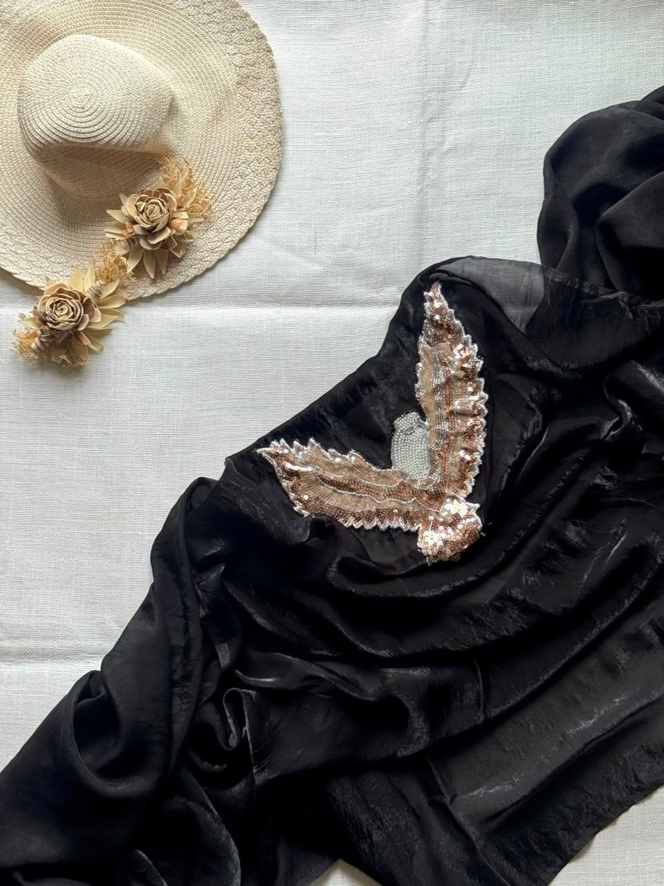 RCS -195 Black Unstitched blouse