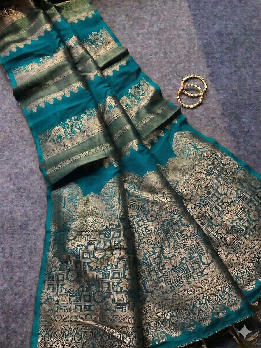 RCS-192 Peacock blue Unstitched blouse