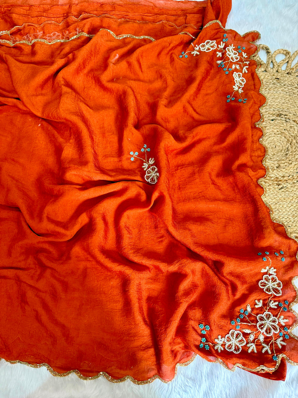 RCS -0203 Rust Orange Unstitched blouse
