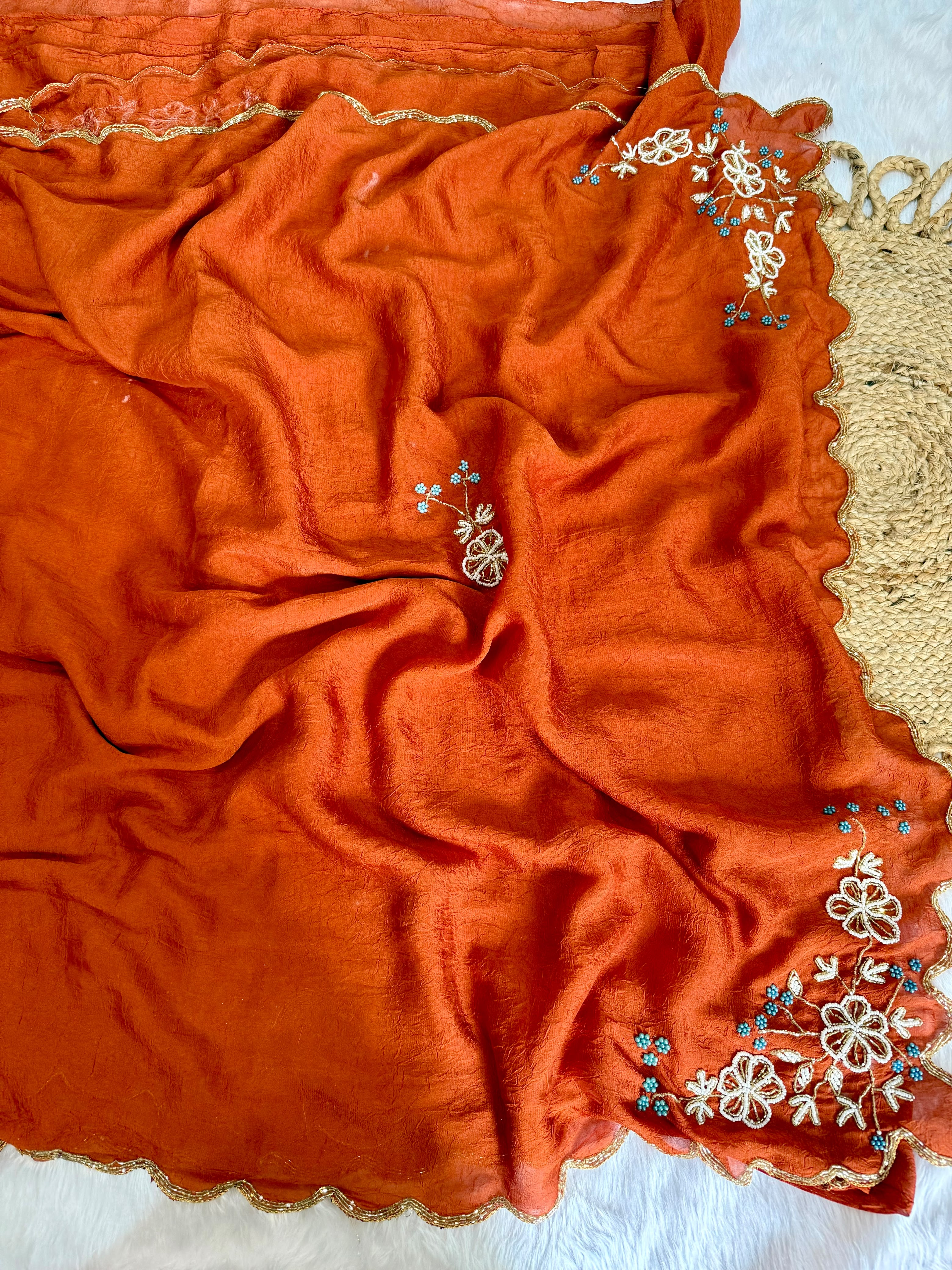 RCS -0203 Rust Orange Unstitched blouse