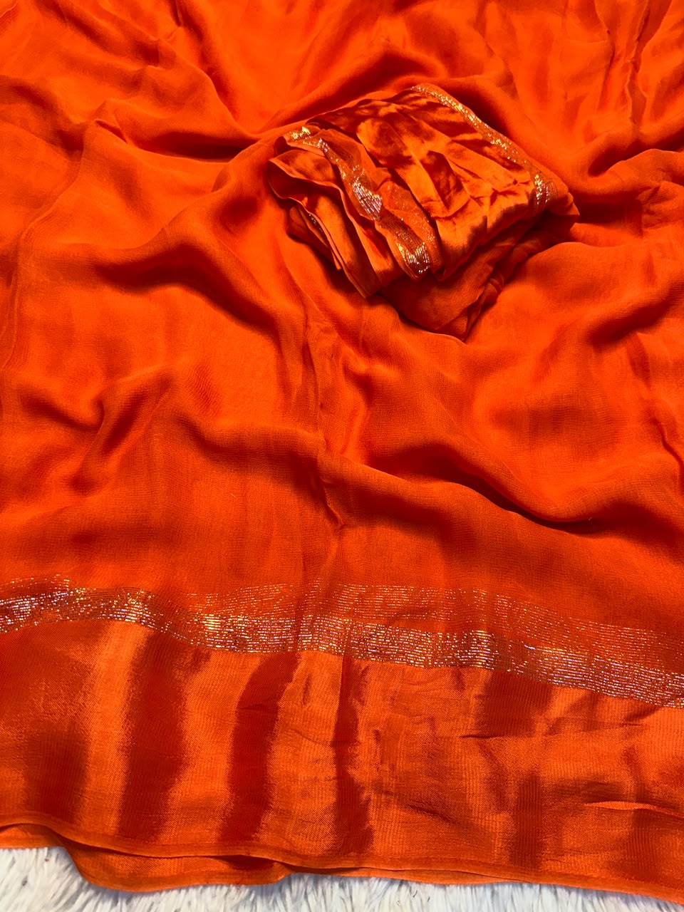 RCS -159 Orange Unstitched blouse