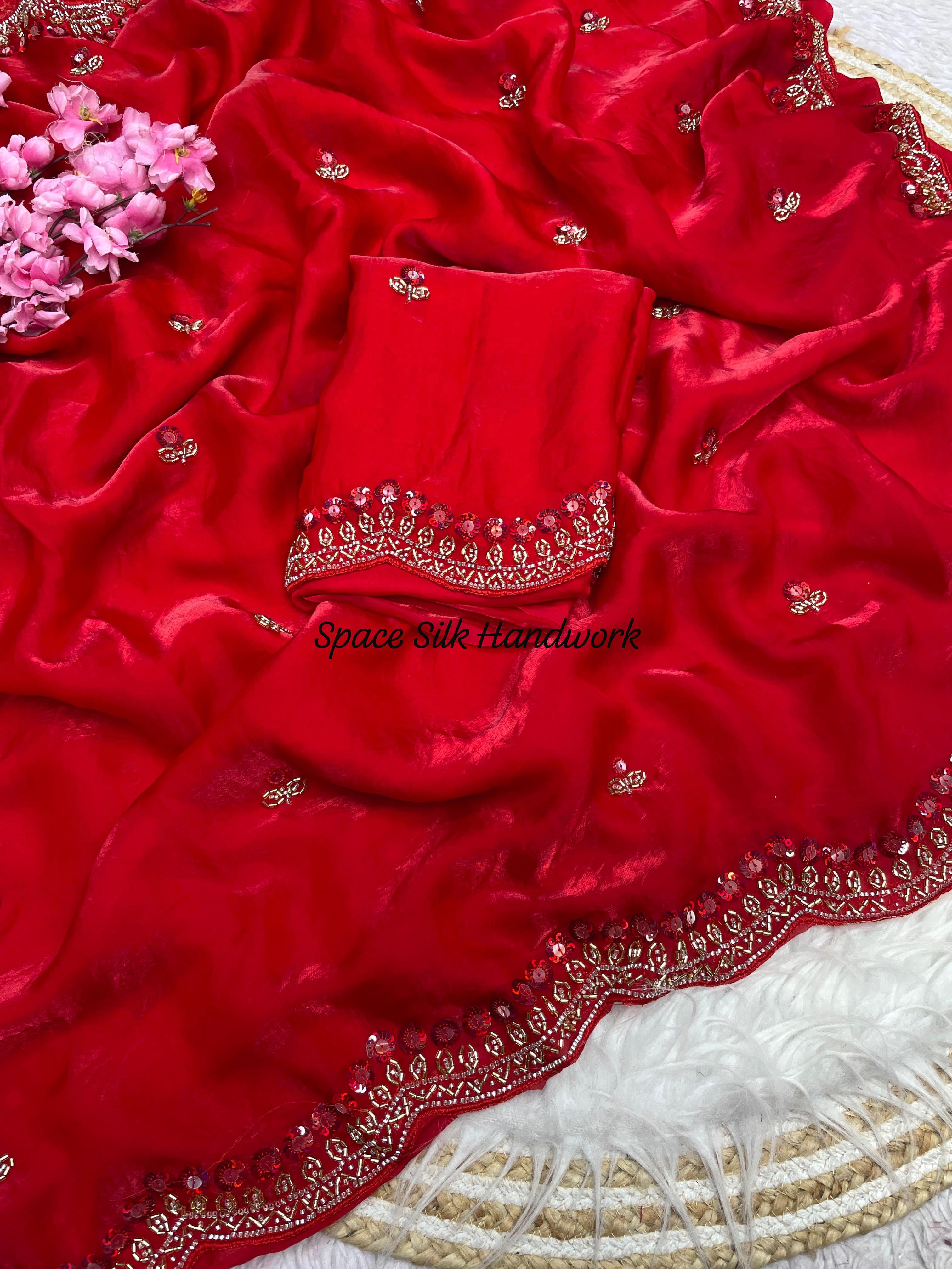 RCS-172 Red Unstitched blouse