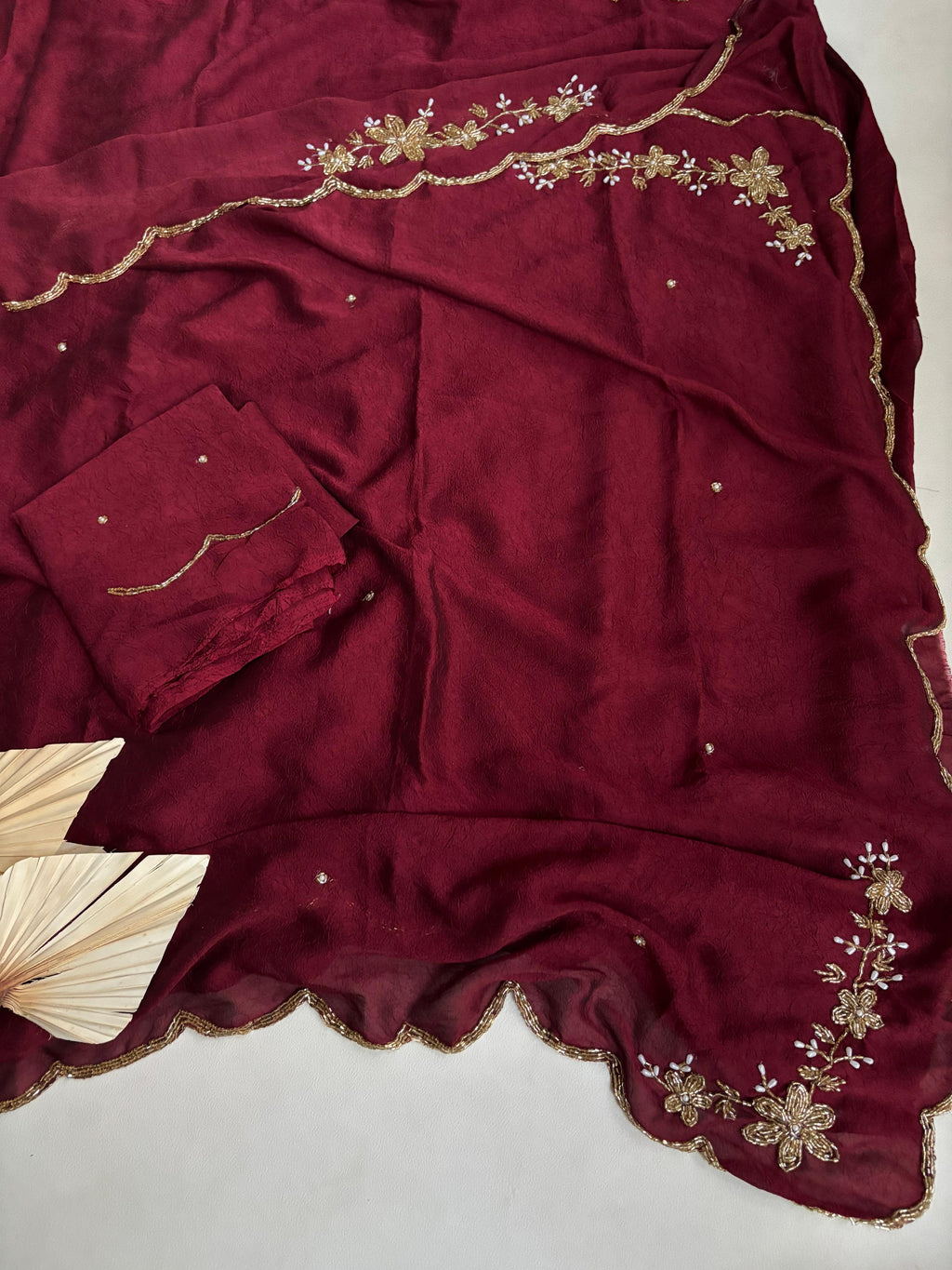 RCS-147 Meroon Unstitched blouse