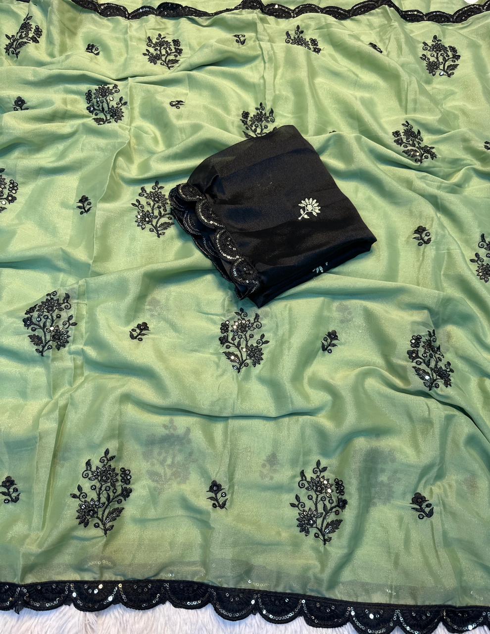 RCS-153 Pista green Unstitched blouse