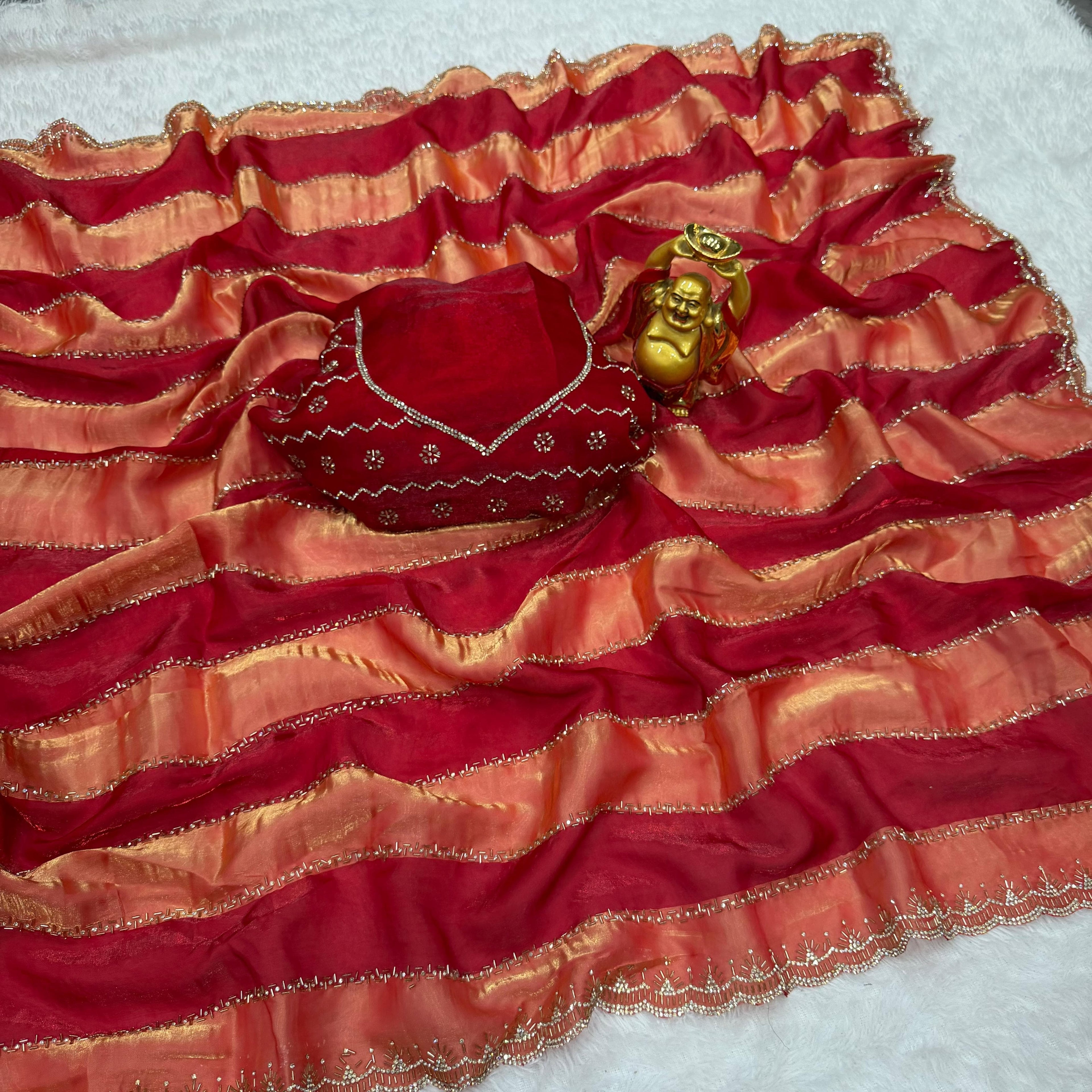 RCS -165 Red Unstitched blouse