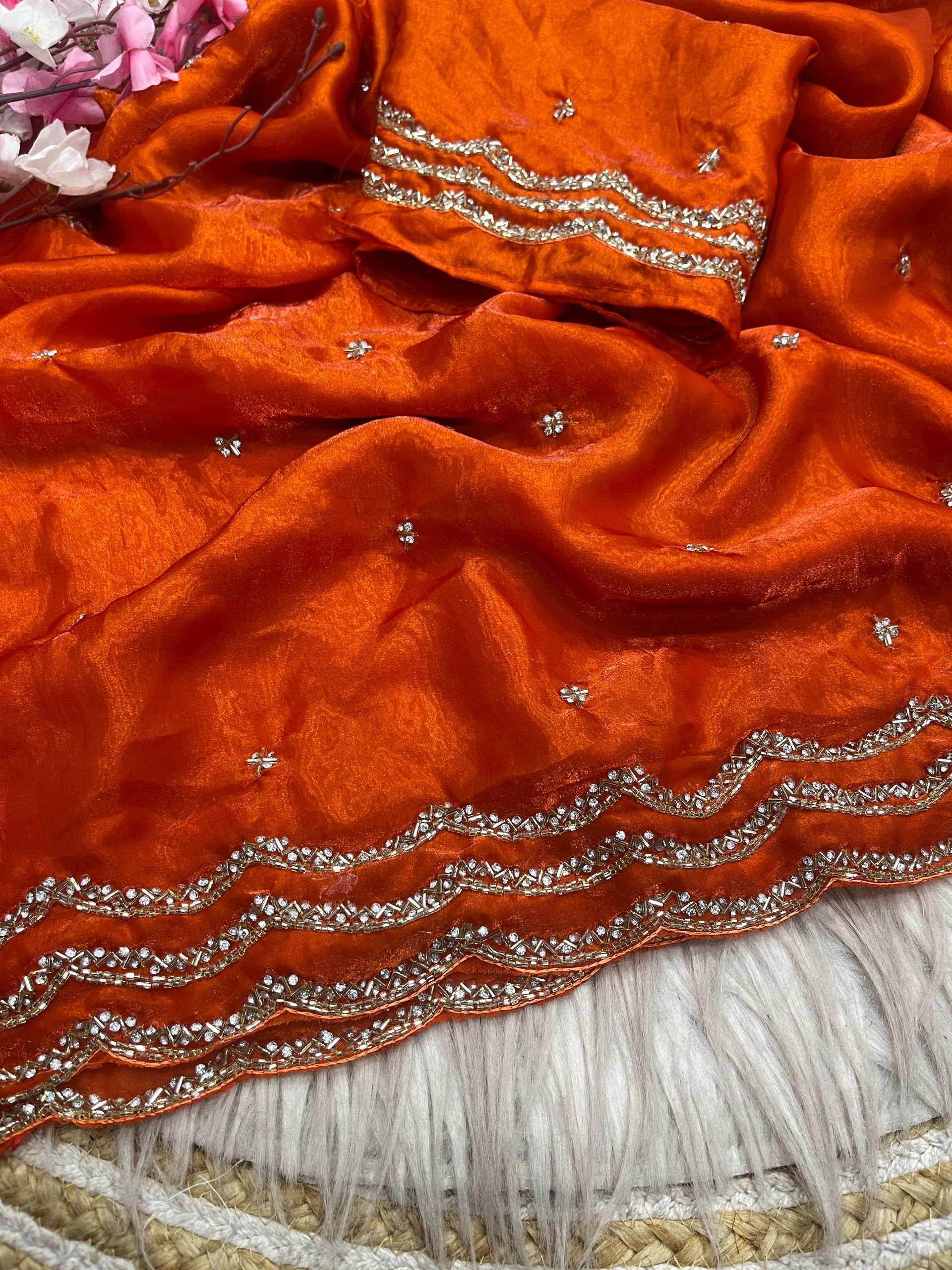 RCS-200 Orange Unstitched blouse
