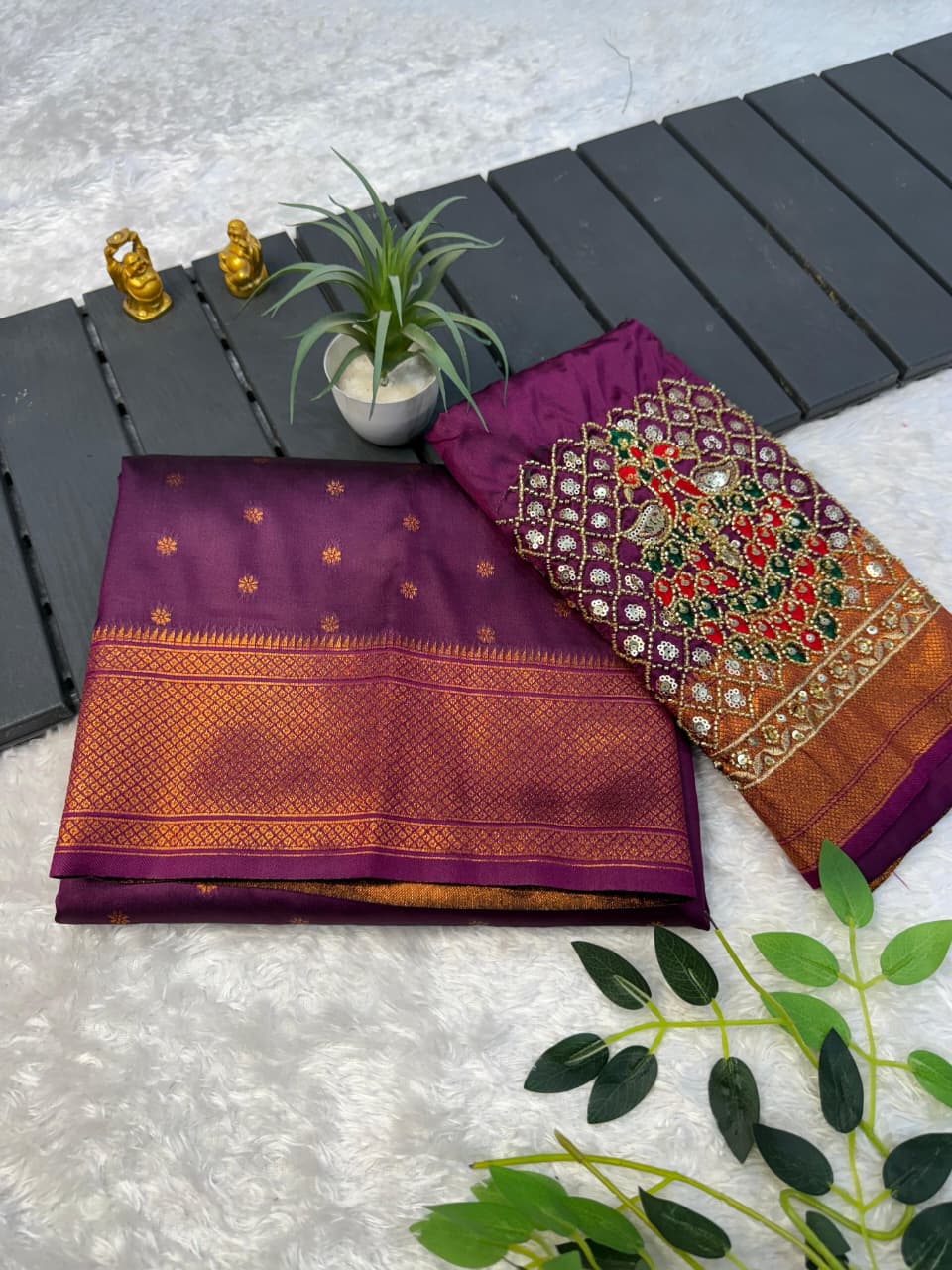 RCS-011 Purple Unstitched blouse