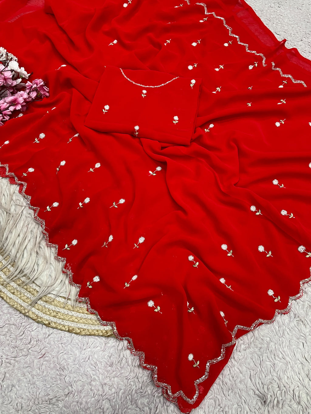 RCS -225 Orange Unstitched blouse