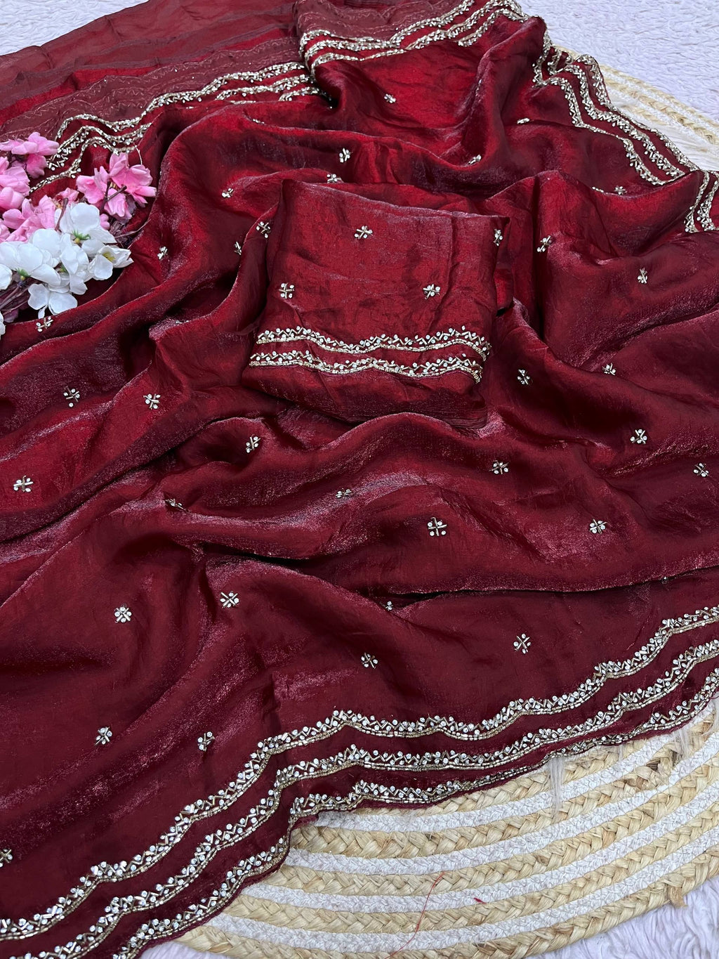 RCS-200 Meroon Unstitched blouse
