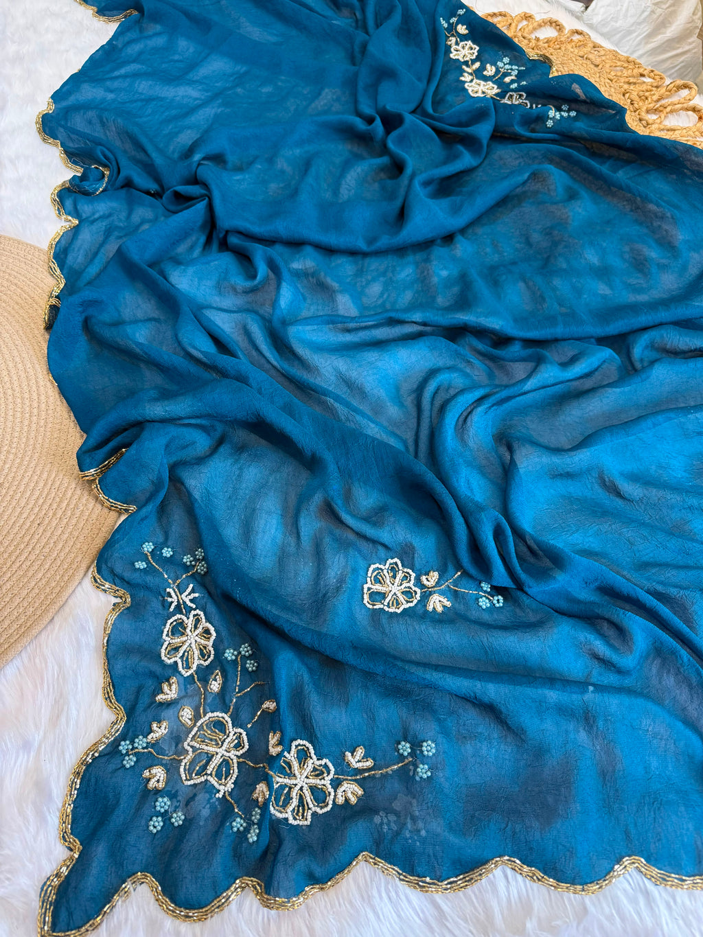 RCS -0203 Peacock blue Unstitched blouse