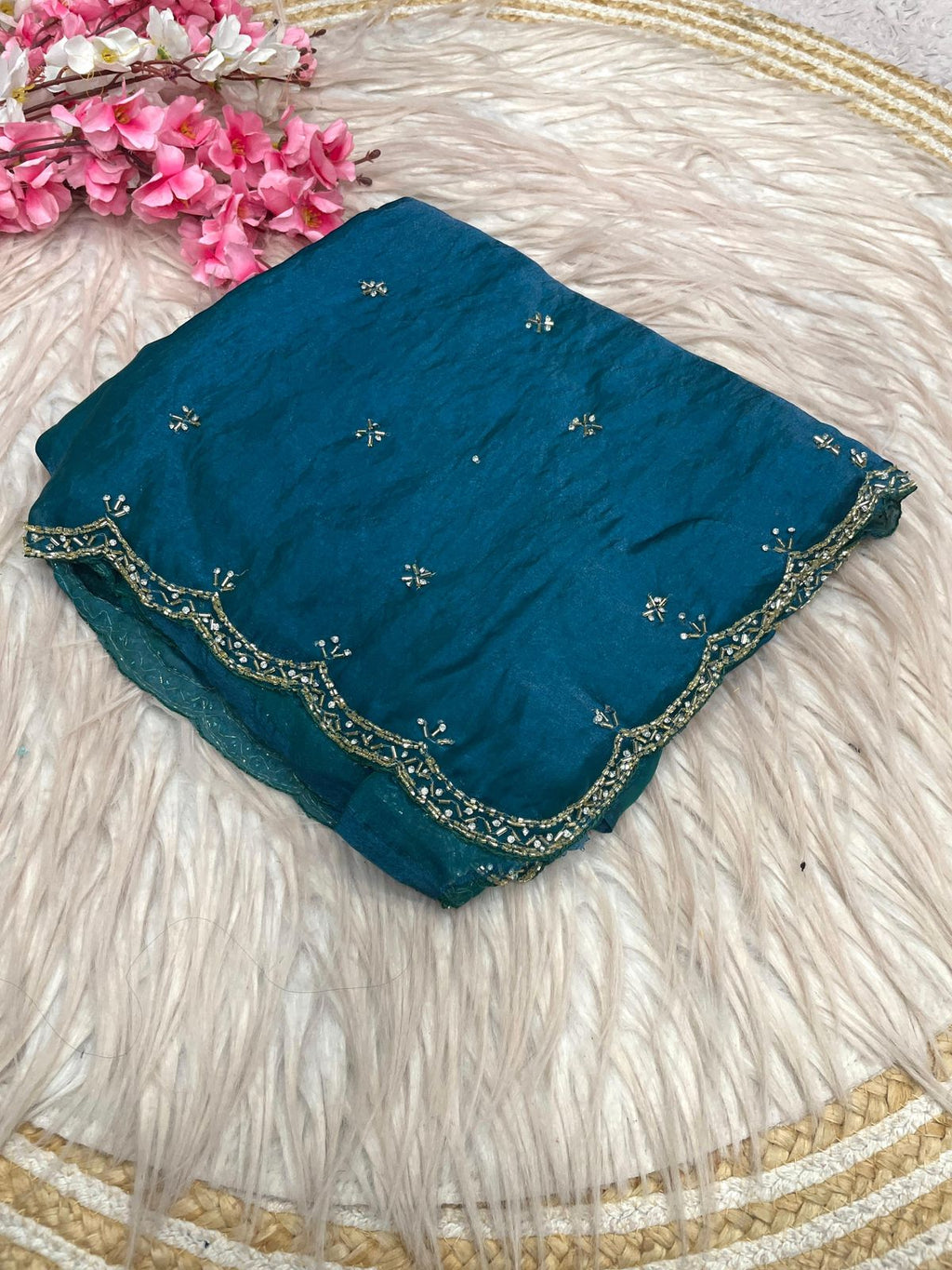RCS-018 Peacock blue Unstitched blouse