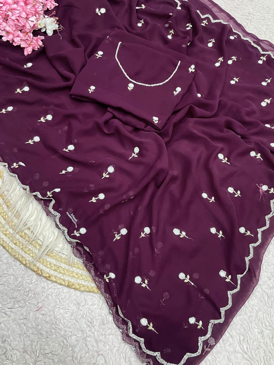 RCS -225 Wine Unstitched blouse
