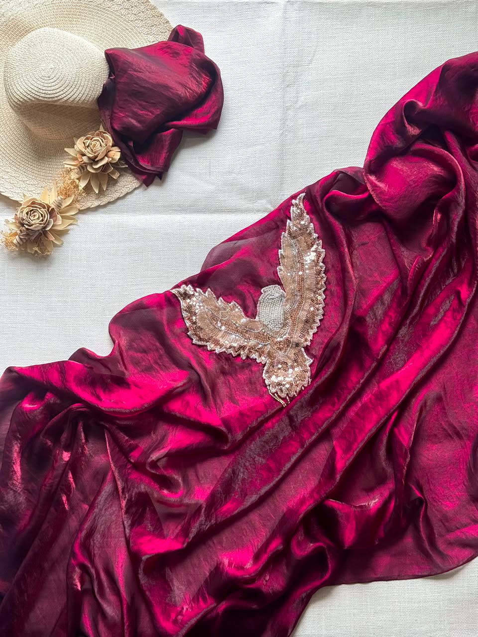 RCS -195 Wine Unstitched blouse