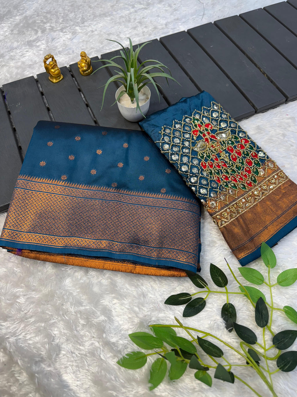 RCS-011 Rama green Unstitched blouse