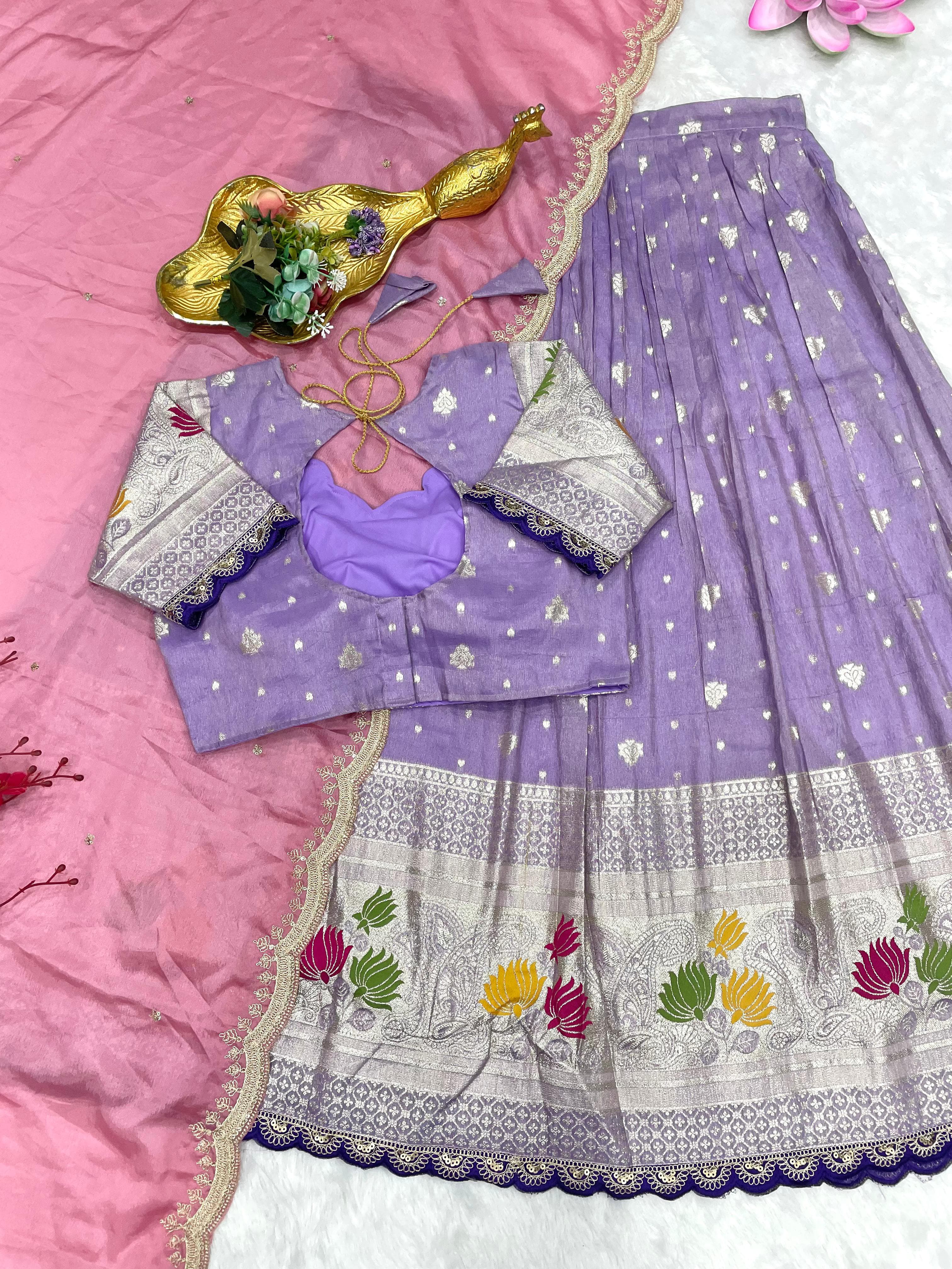 RCL-04 Lavender Free size blouse size 42 both sides extra margin u can use m to xxl