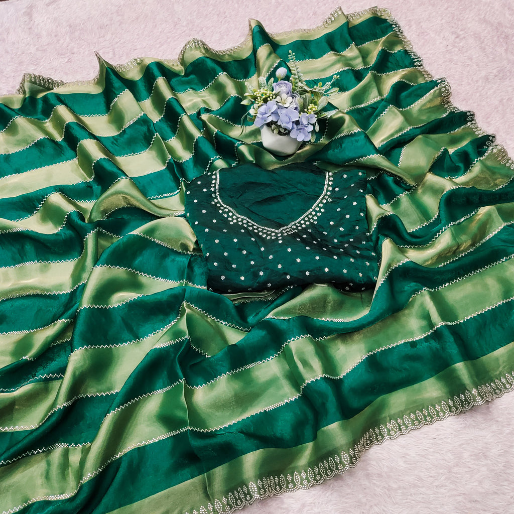 RCS -195 Green Unstitched blouse