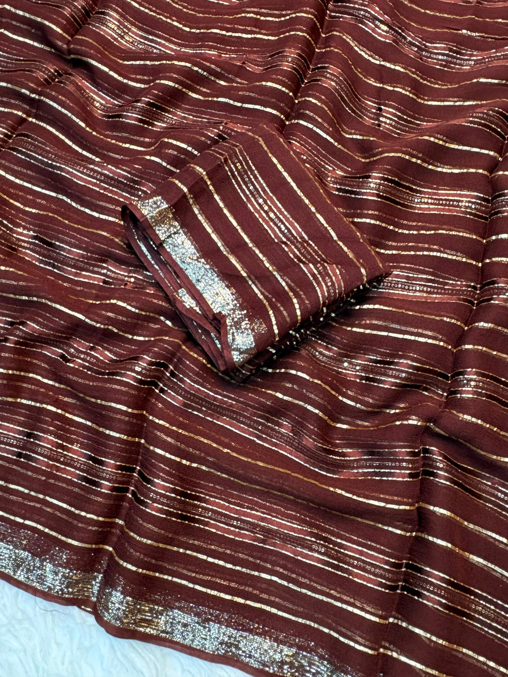 RCS-179 brown Unstitched blouse