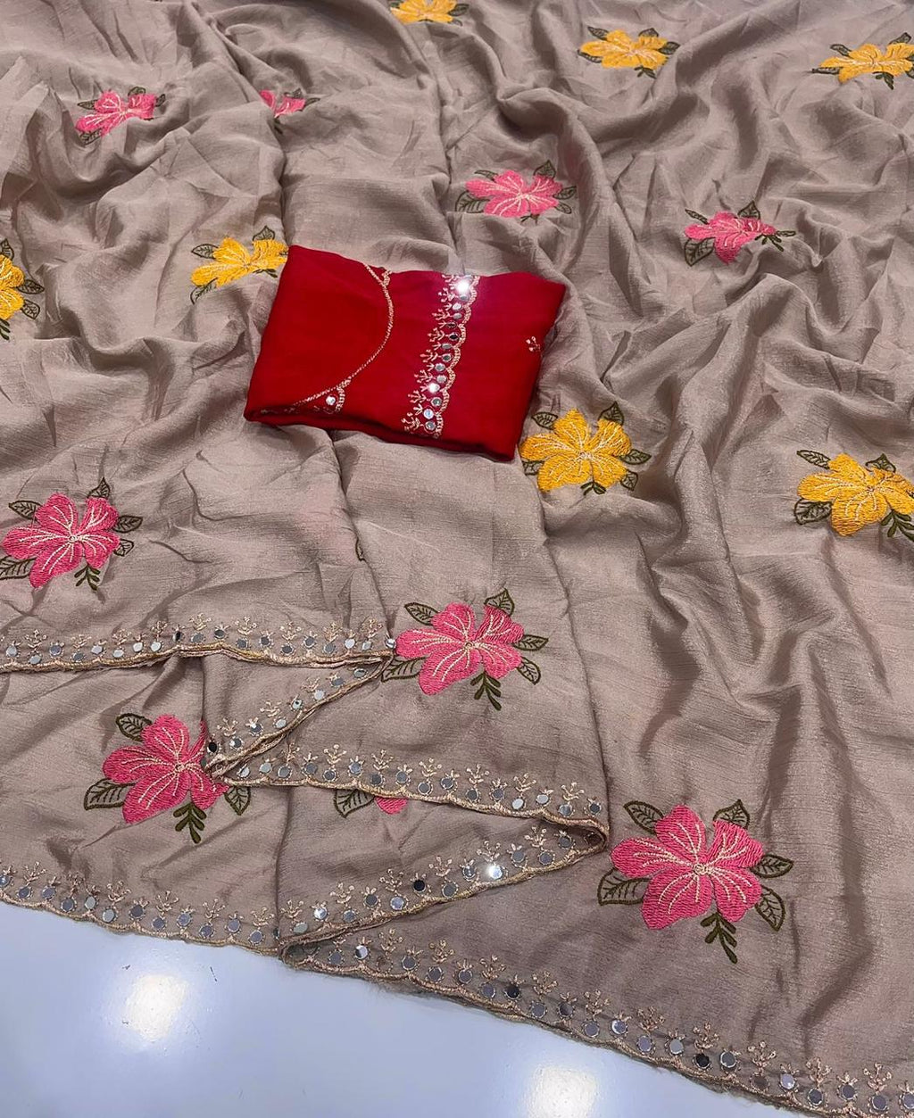 RCS-012 Dusty rose Unstitched blouse