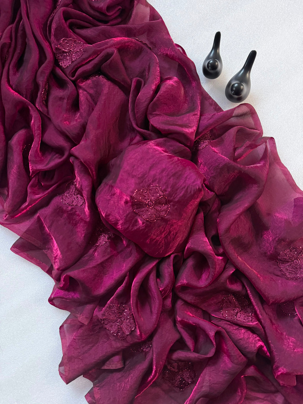 RCS-201 Wine Unstitched blouse