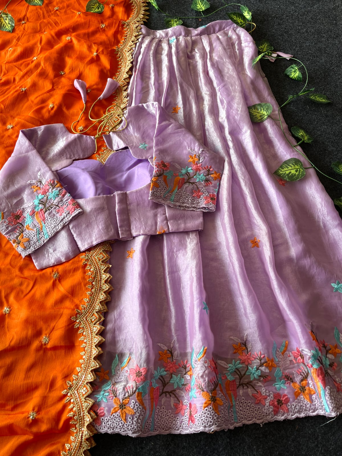 RCL-05 Lavender Blouse size 40 both side extra margin u can use it 38 to 44 size