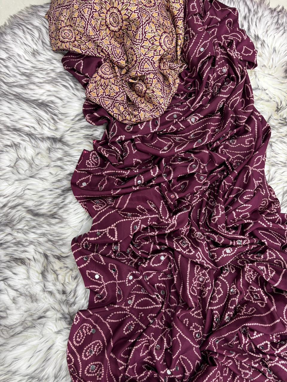 RCS-134 Brown Unstitched blouse