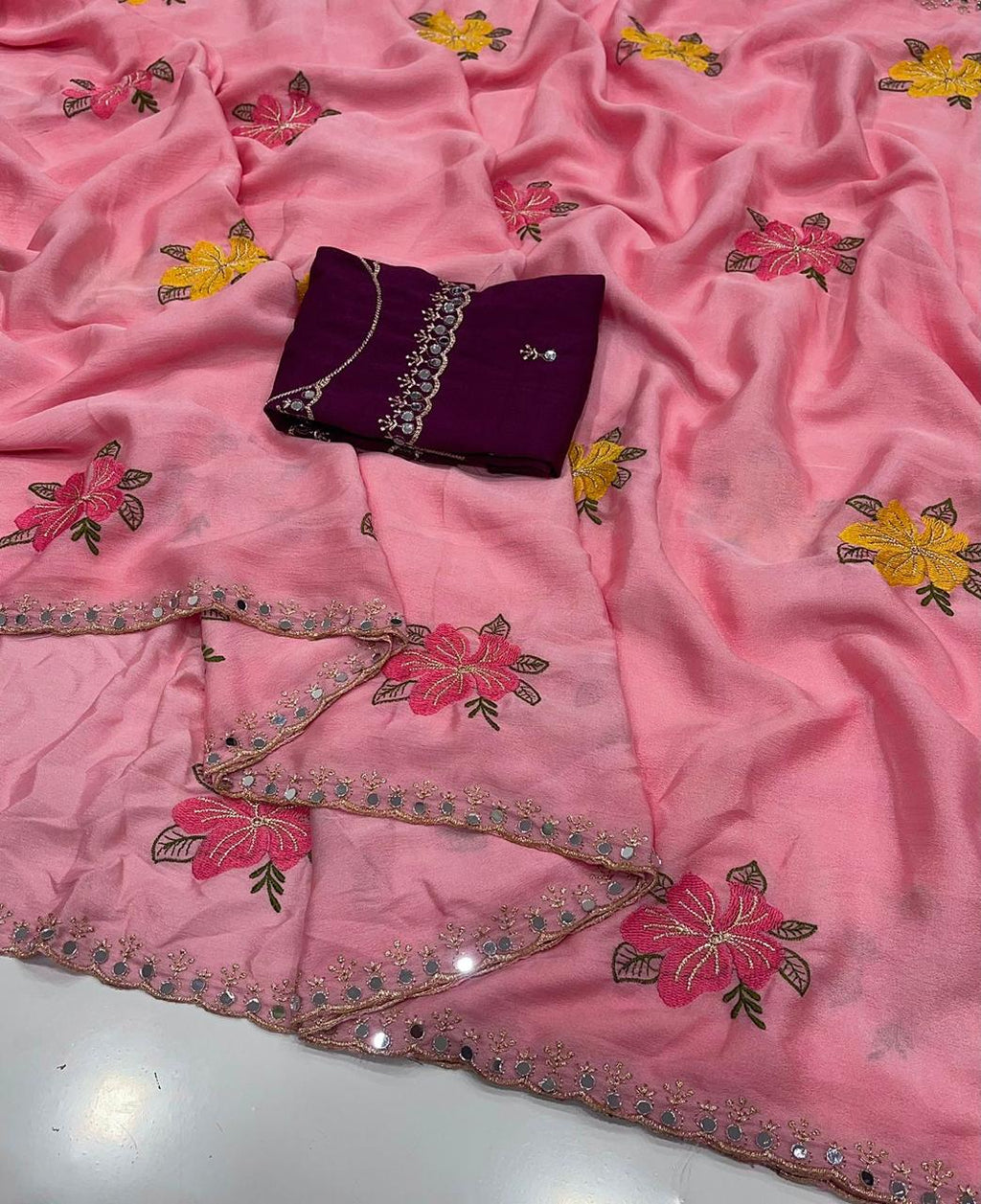 RCS-012 Pink Unstitched blouse