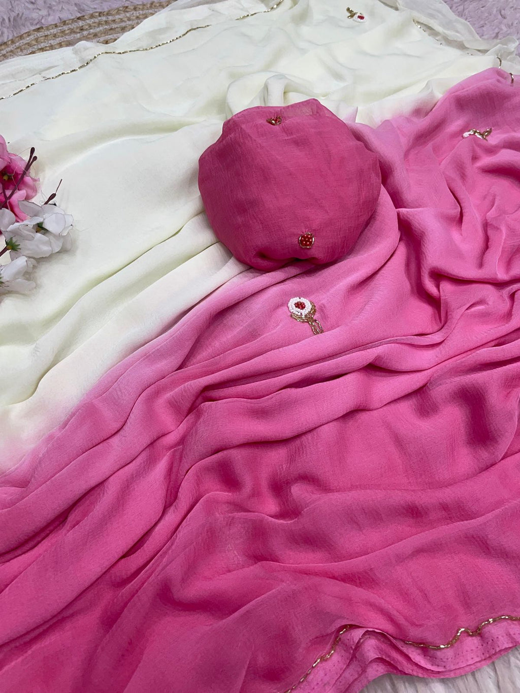 RCS-014 Which & pink Unstitched blouse