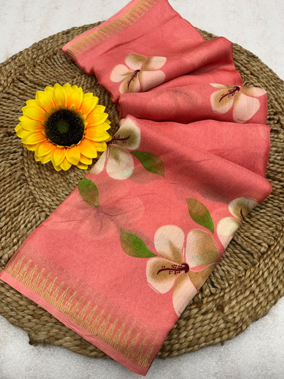 RCS-216 Peach pink Unstitched blouse