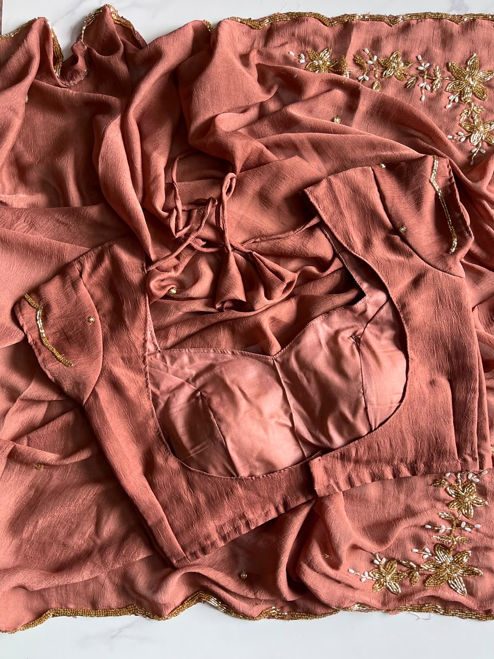 RCS-202 Single with stiched blouse free size blouse u can use 38 to 44 madam