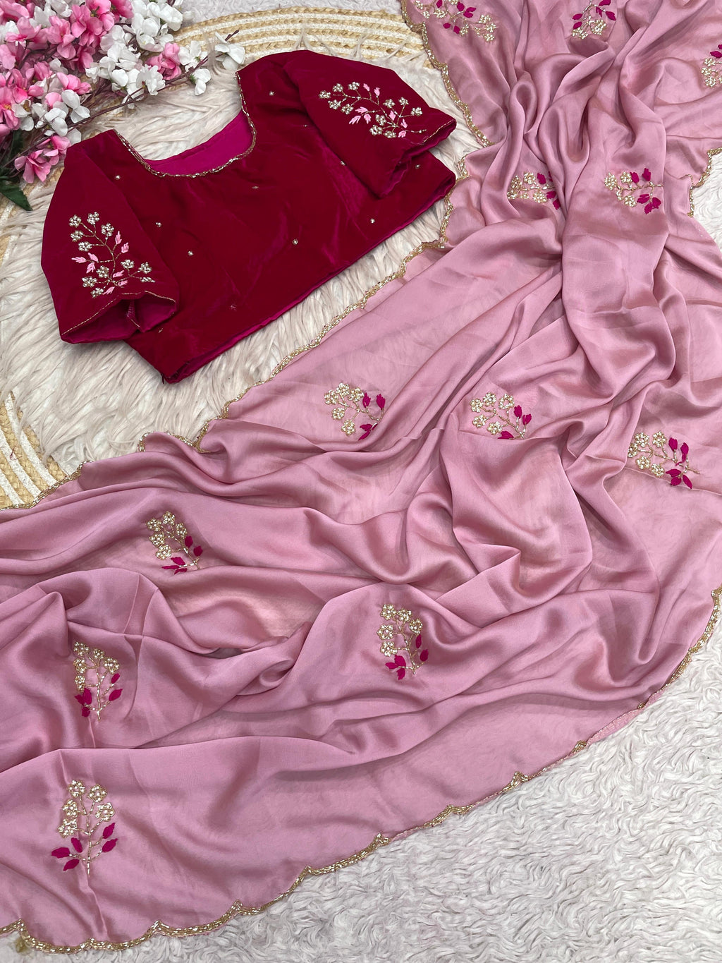 RCS-171 Pink Unstitched blouse