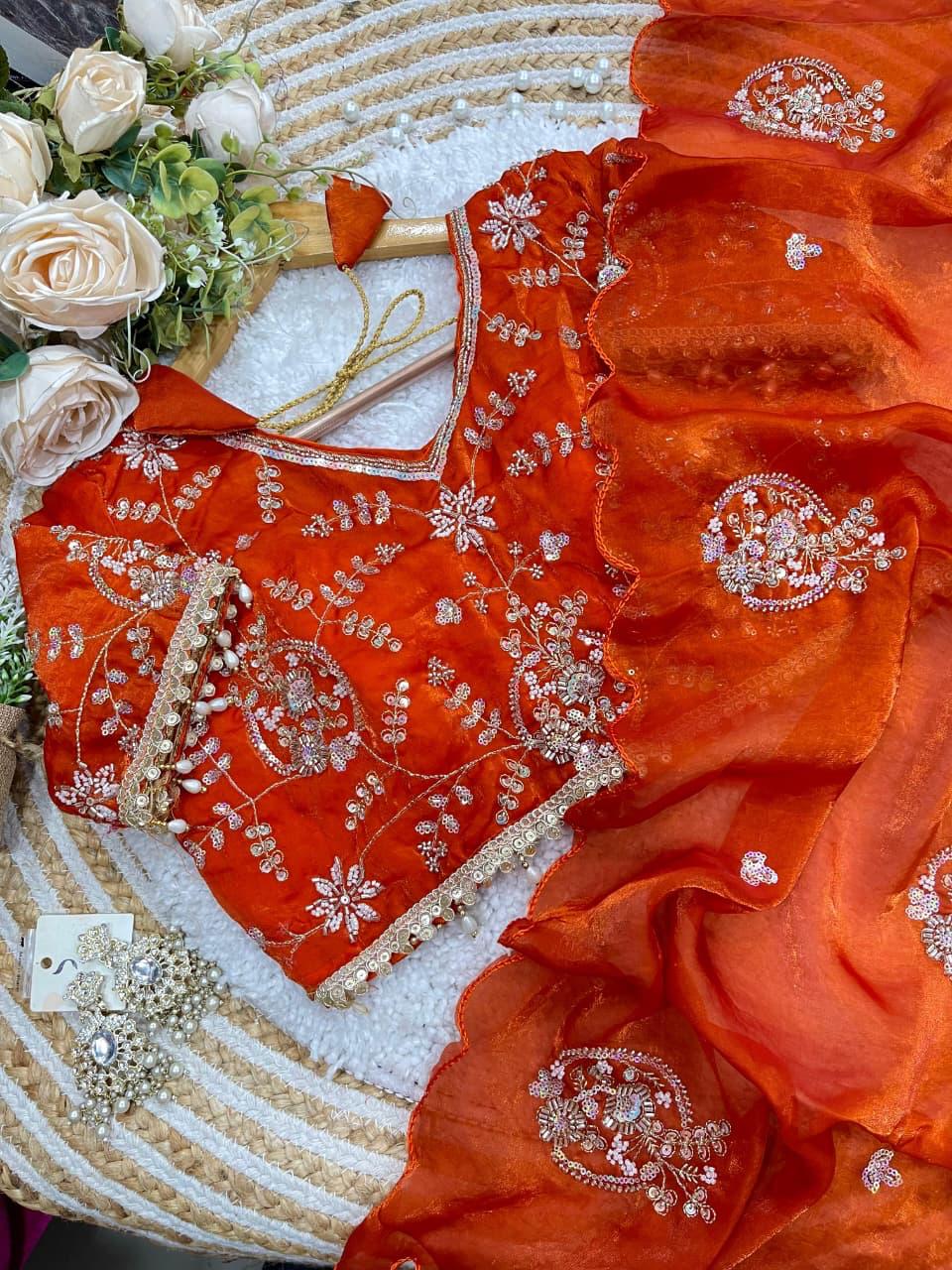 RCS-042 Orange Free size blouse up to xl-42