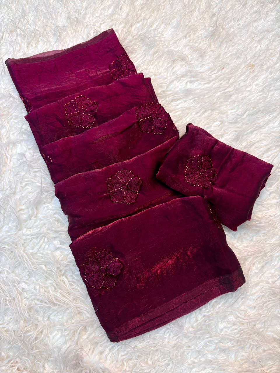 RCS-201 Wine Unstitched blouse