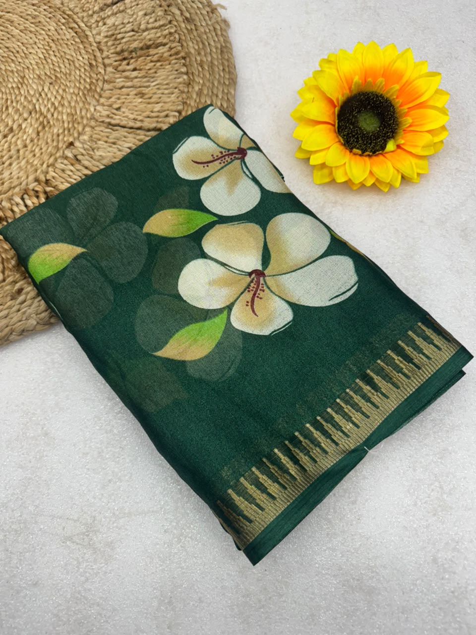 RCS-216 Green Unstitched blouse