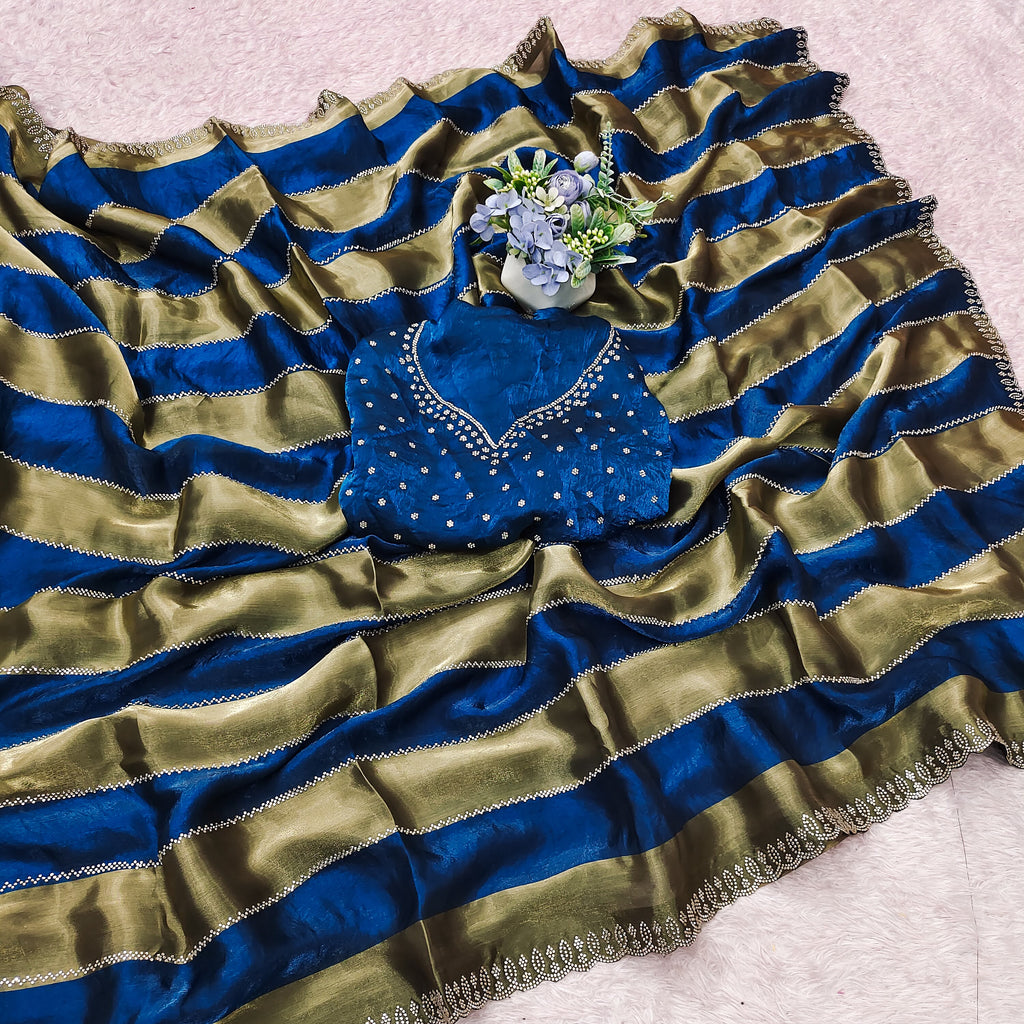 RCS -195 Blue Unstitched blouse