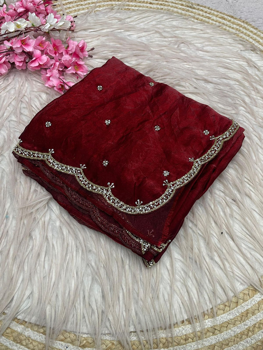RCS-018 Meroon Unstitched blouse