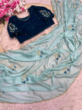 RCS-171 Sky blue Unstitched blouse