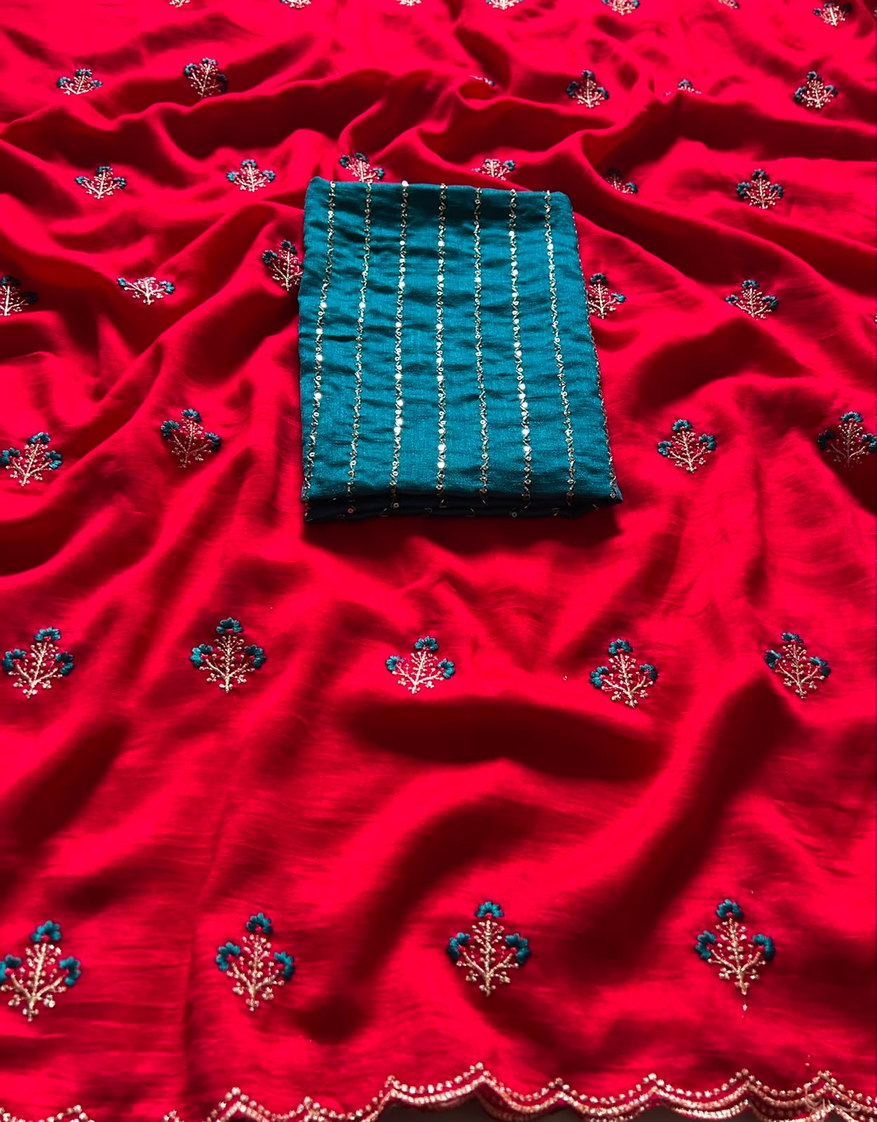 RCS -179 Red Unstitched blouse