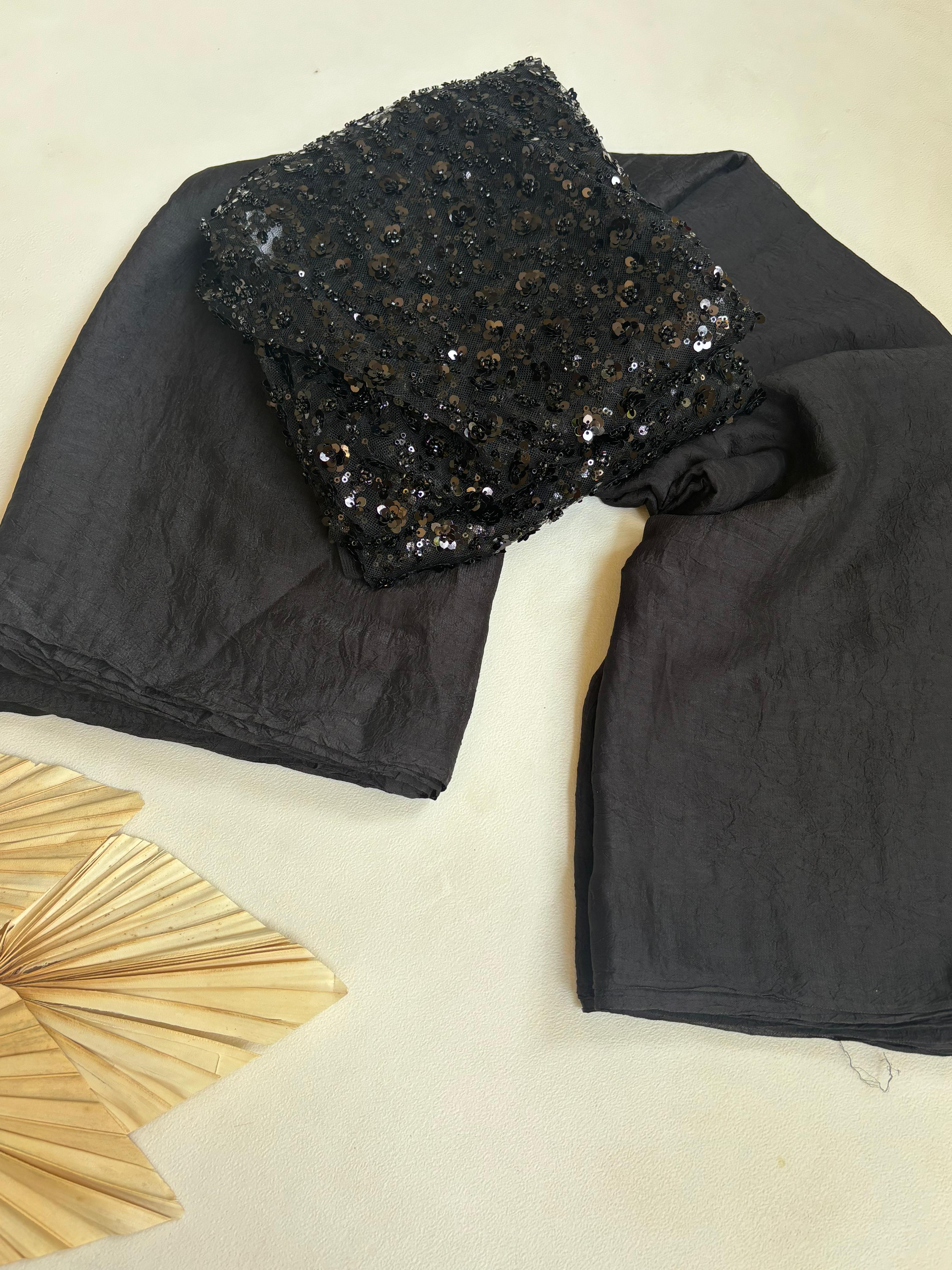 RCS-154 Black Unstitched blouse