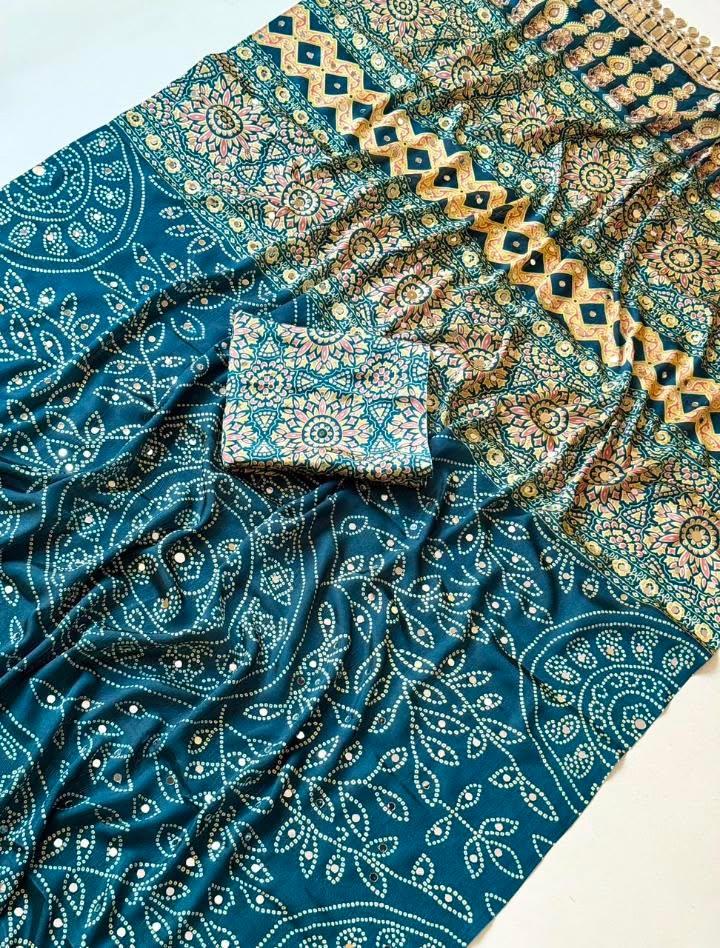 RCS-134 Rama blue Unstitched blouse