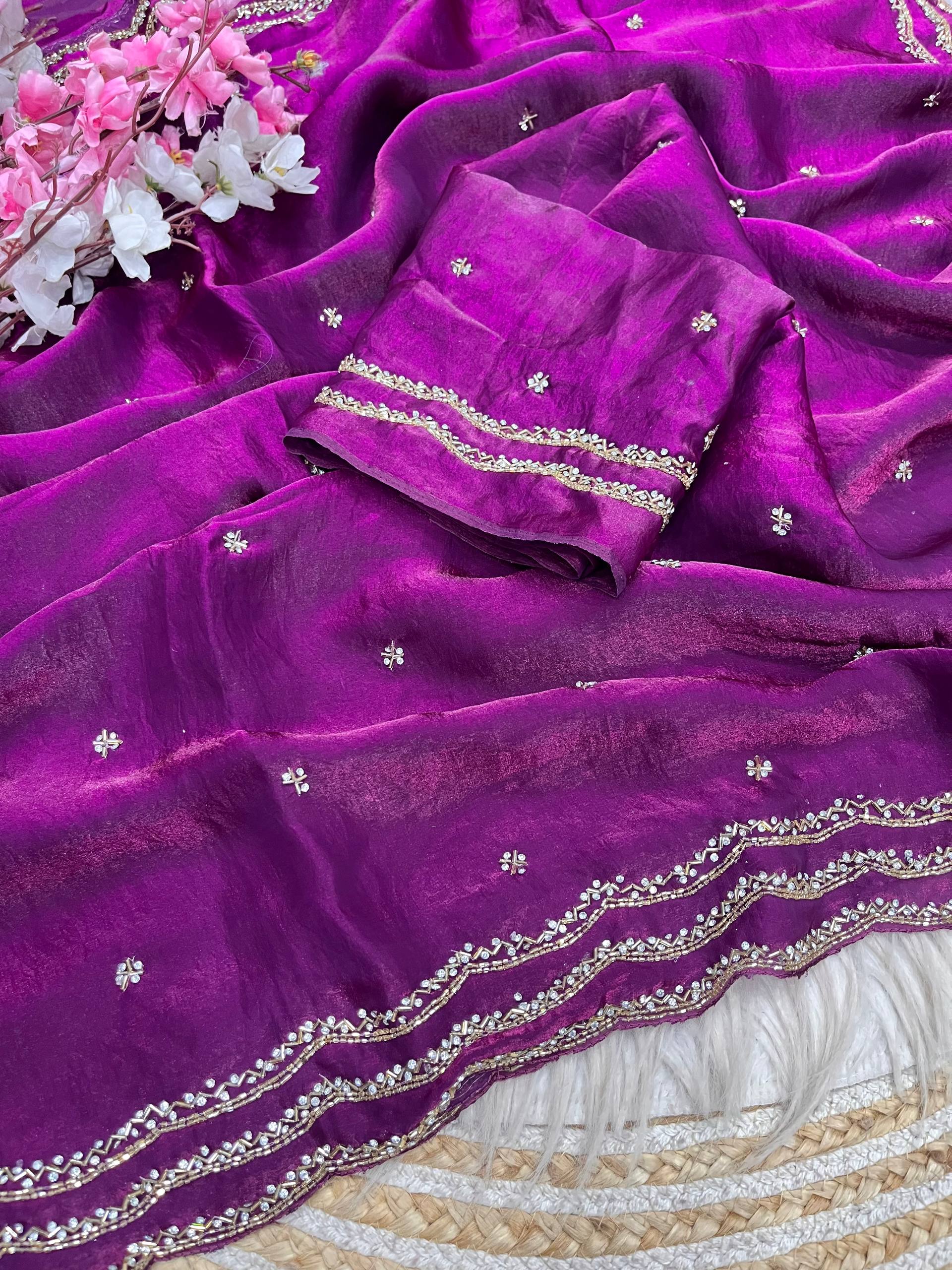 RCS-200 Purple Unstitched blouse