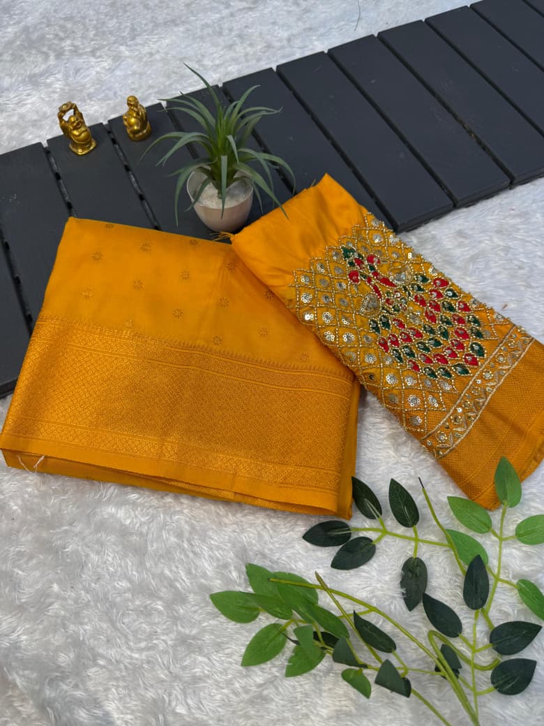 RCS-011 Yellow Unstitched blouse